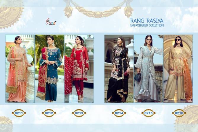 Shree Rang Rasiya Georgette With Heavy Embroidery Collection   Dupatta Net Naznin Banarshi  